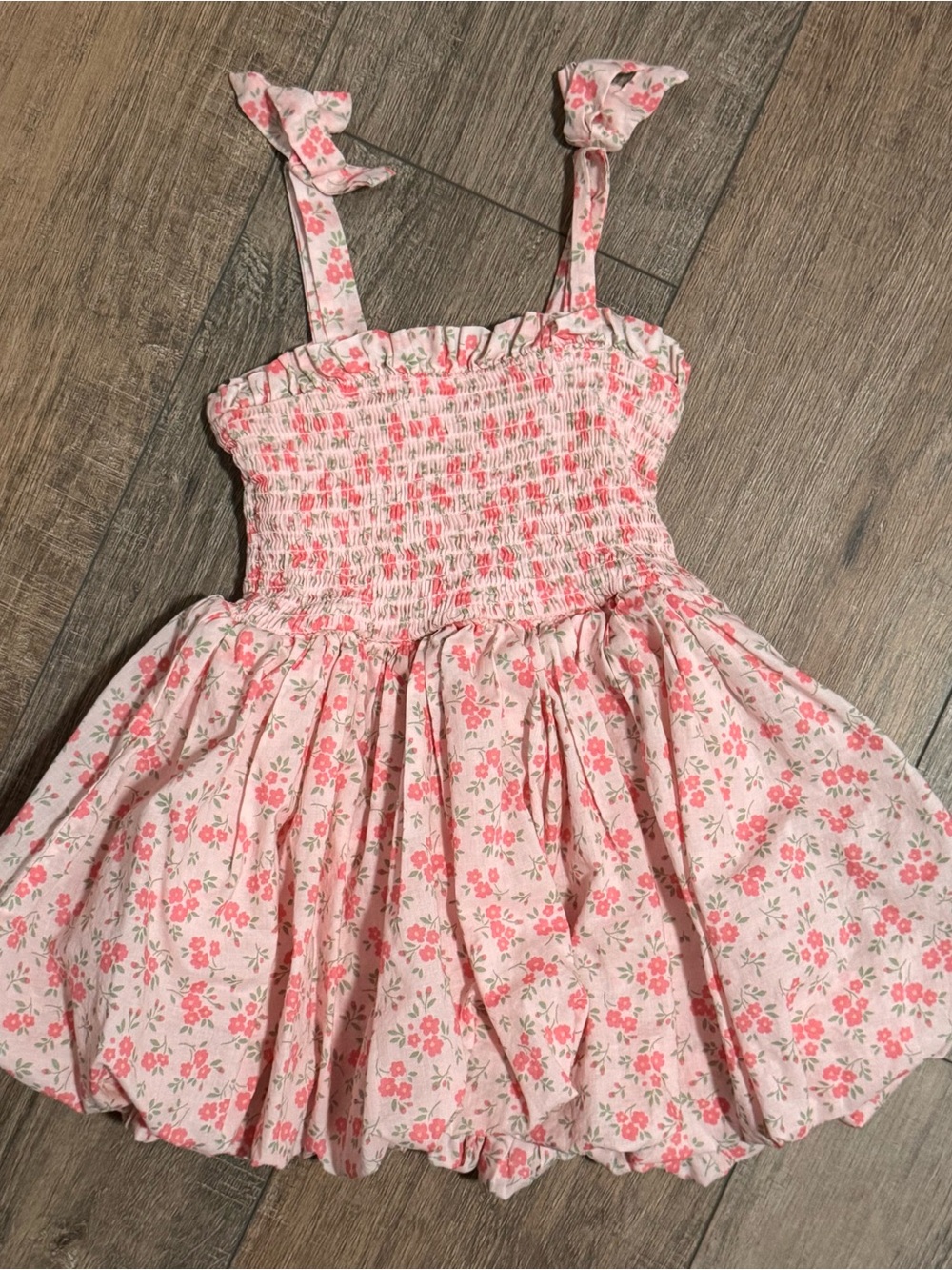 Target Pink Floral Smocked Sundress with Tie Straps